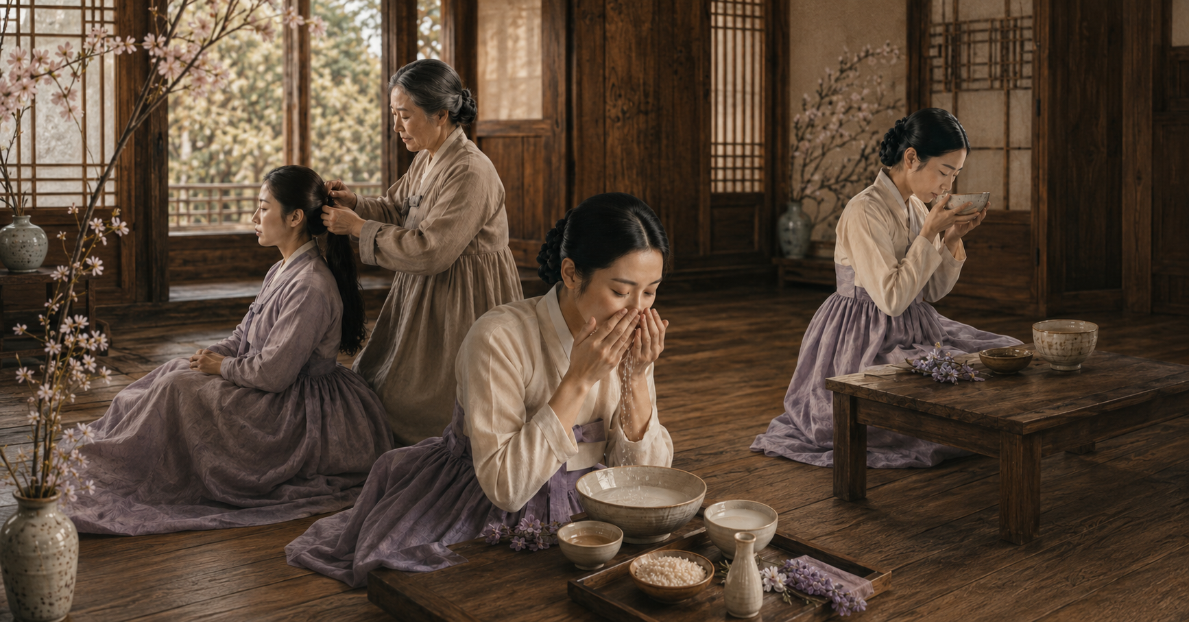 Rituel traditionnel coréen à l'eau de riz, origine du riz cosmétique